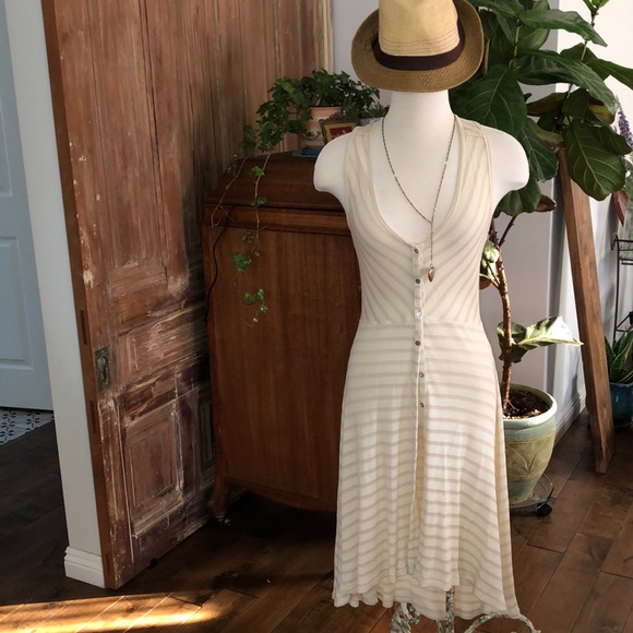 Long boho anthropology sleeveless cardigan.
